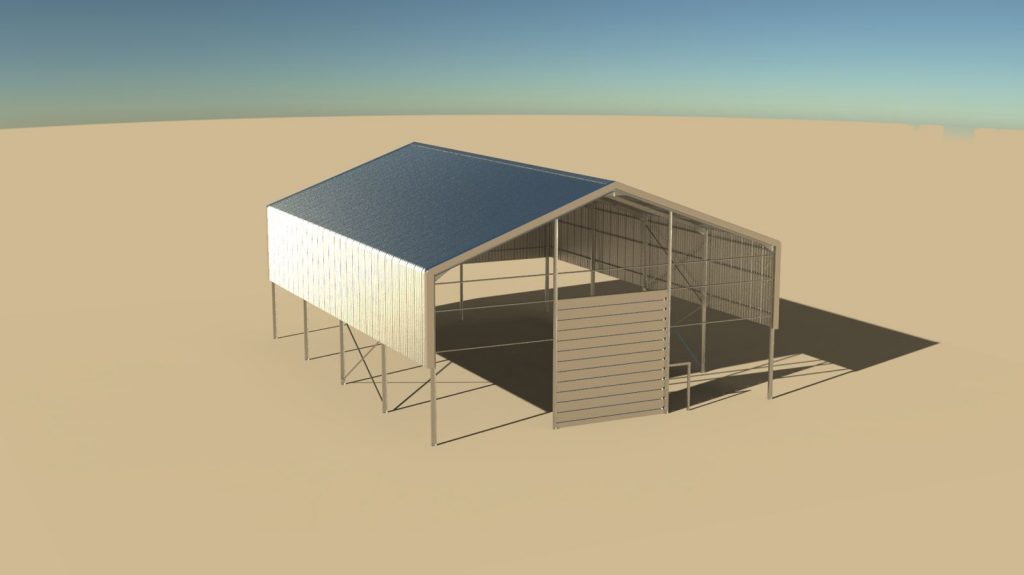 Steel Structure Kit with Half Side Sheeting